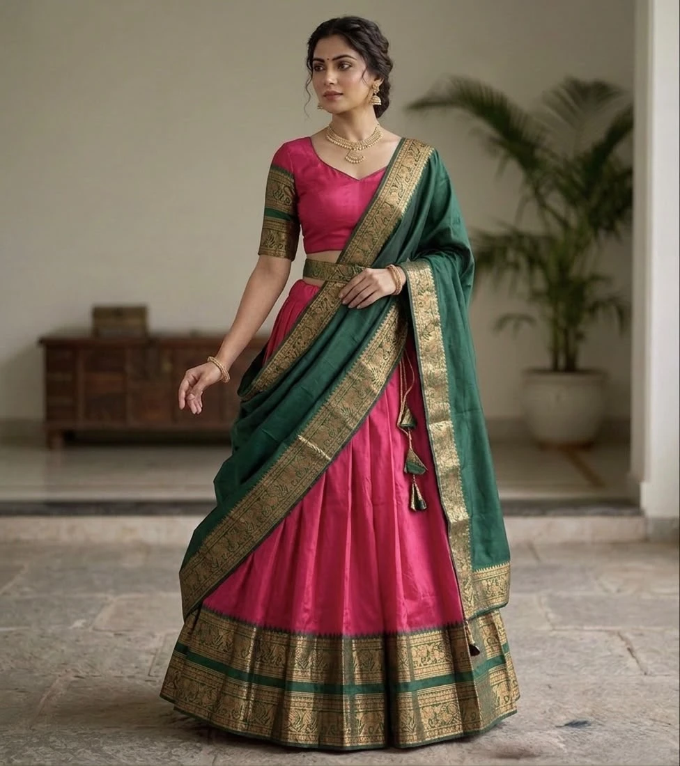 Heritage Narayan Pattu Silk Lehenga with Intricate Zari Weaving Lehenga  Set